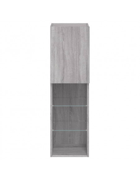 Mobile TV con Luci LED Grigio Sonoma 30,5x30x102 cm