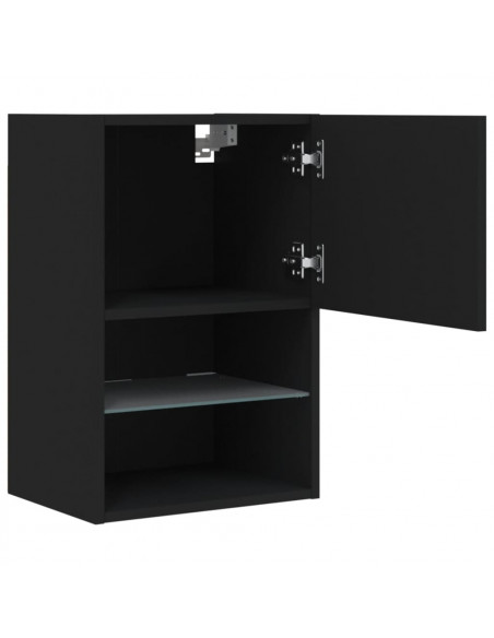 Mobile TV con Luci LED Nero 40,5x30x60 cm