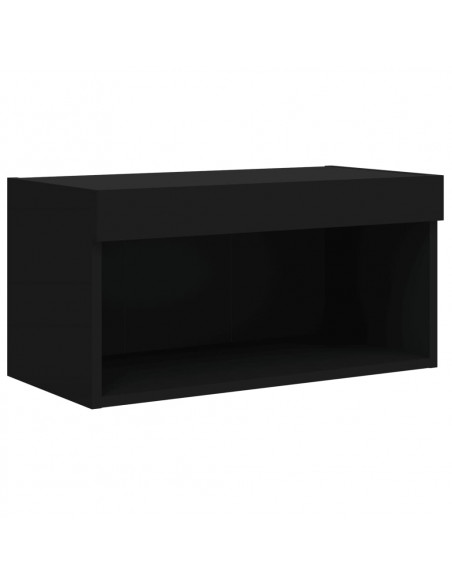 Mobile Porta TV con Luci LED Nero 60x30x30 cm