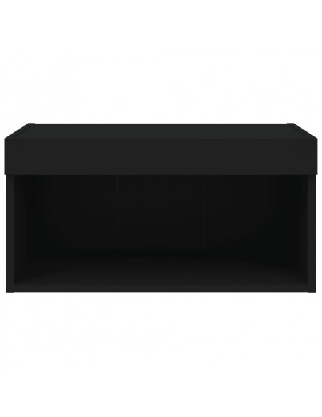Mobile Porta TV con Luci LED Nero 60x30x30 cm
