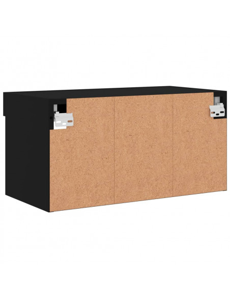 Mobile Porta TV con Luci LED Nero 60x30x30 cm