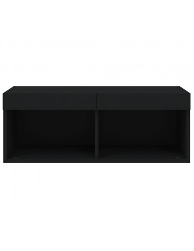 Mobile Porta TV con Luci LED Nero 80x30x30 cm