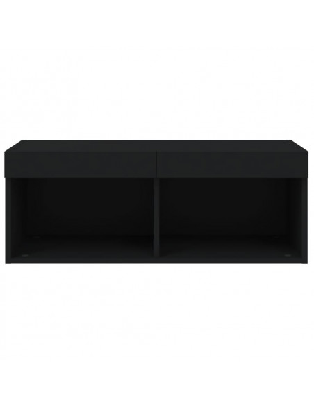 Mobile Porta TV con Luci LED Nero 80x30x30 cm