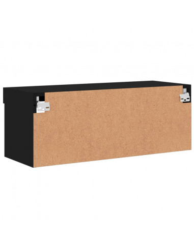 Mobile Porta TV con Luci LED Nero 80x30x30 cm