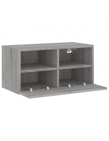 Mobile TV a Parete Grigio Sonoma 60x30x30 cm Legno Multistrato
