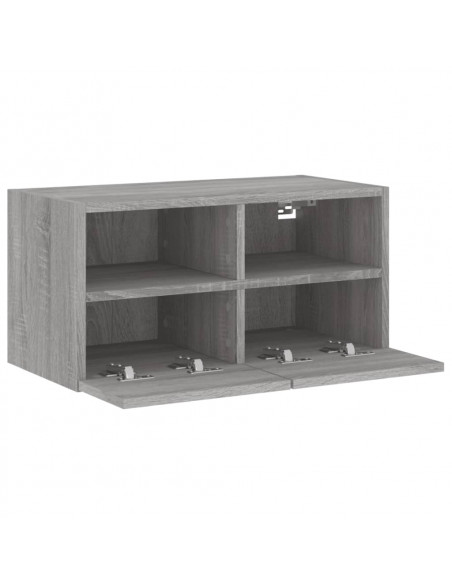 Mobile TV a Parete Grigio Sonoma 60x30x30 cm Legno Multistrato