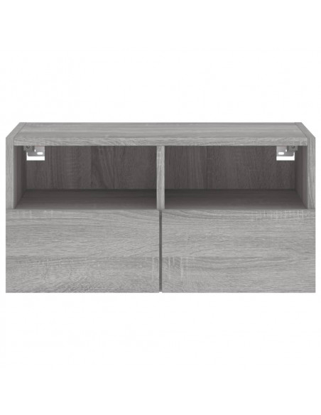 Mobile TV a Parete Grigio Sonoma 60x30x30 cm Legno Multistrato