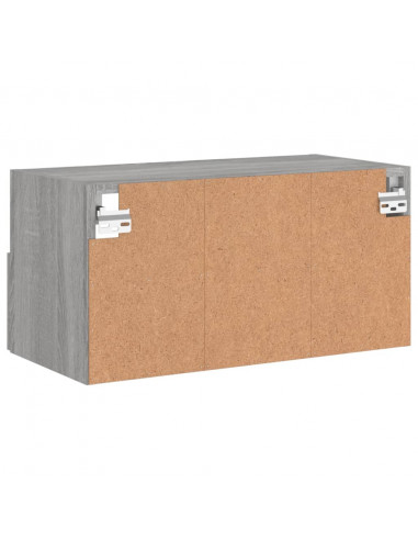 Mobile TV a Parete Grigio Sonoma 60x30x30 cm Legno Multistrato
