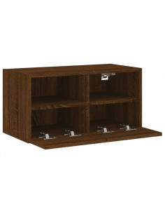 Mobile TV a Parete Rovere Marrone 60x30x30 cm Legno Multistrato 2