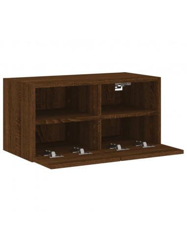 Mobile TV a Parete Rovere Marrone 60x30x30 cm Legno Multistrato