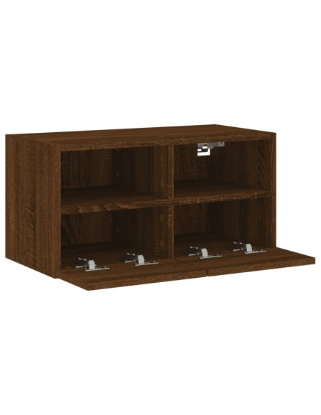 Mobile TV a Parete Rovere Marrone 60x30x30 cm Legno Multistrato