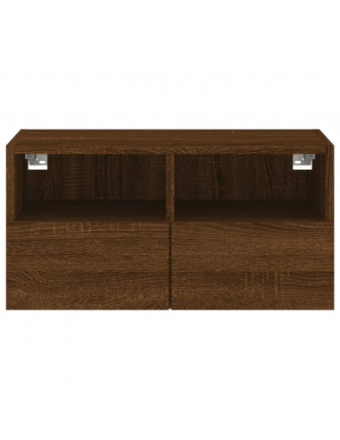 Mobile TV a Parete Rovere Marrone 60x30x30 cm Legno Multistrato
