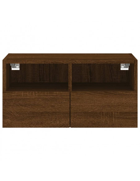 Mobile TV a Parete Rovere Marrone 60x30x30 cm Legno Multistrato