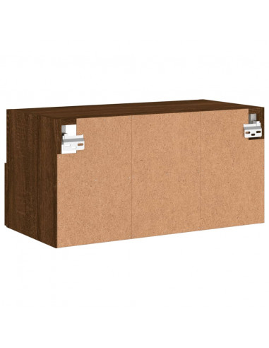 Mobile TV a Parete Rovere Marrone 60x30x30 cm Legno Multistrato