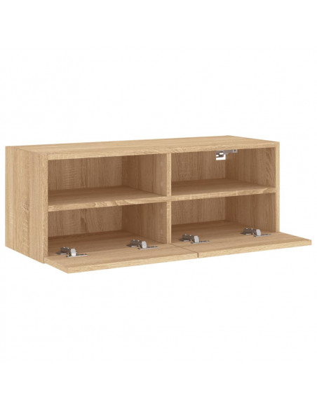 Mobile TV a Parete Rovere Sonoma 80x30x30 cm Legno Multistrato