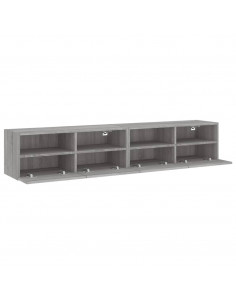 Mobili TV Parete 2pz Grigio Sonoma 80x30x30cm Legno Multistrato 2