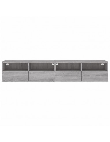 Mobili TV Parete 2pz Grigio Sonoma 80x30x30cm Legno Multistrato