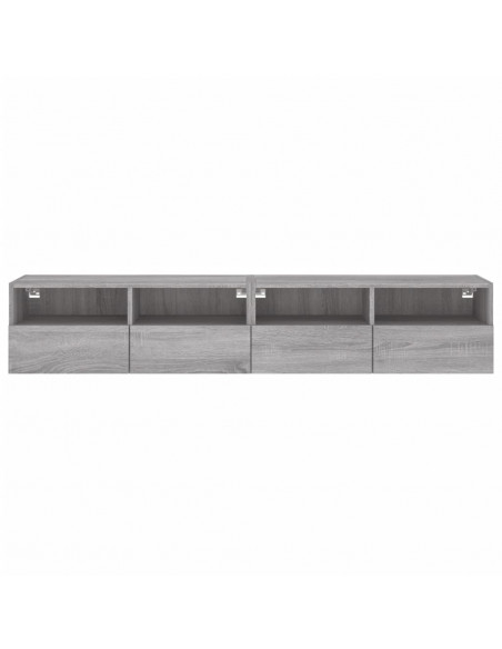 Mobili TV Parete 2pz Grigio Sonoma 80x30x30cm Legno Multistrato