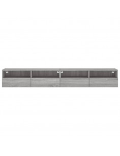 Mobili TV Muro 2pz Grigio Sonoma 100x30x30 cm Legno Multistrato 2