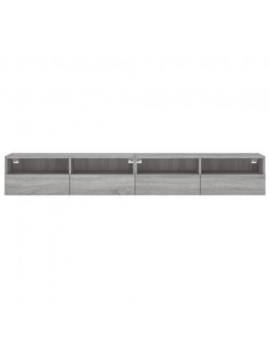 Mobili TV Muro 2pz Grigio Sonoma 100x30x30 cm Legno Multistrato