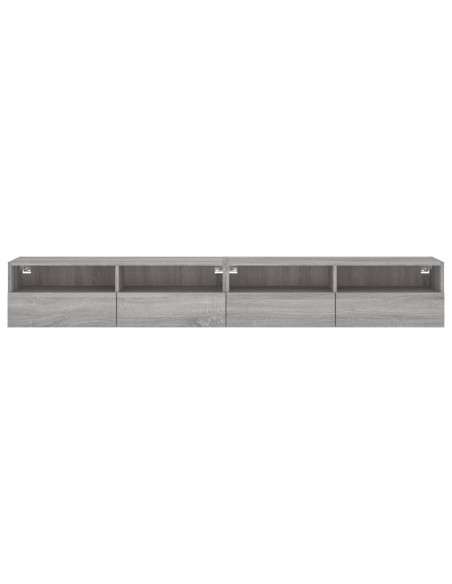 Mobili TV Muro 2pz Grigio Sonoma 100x30x30 cm Legno Multistrato