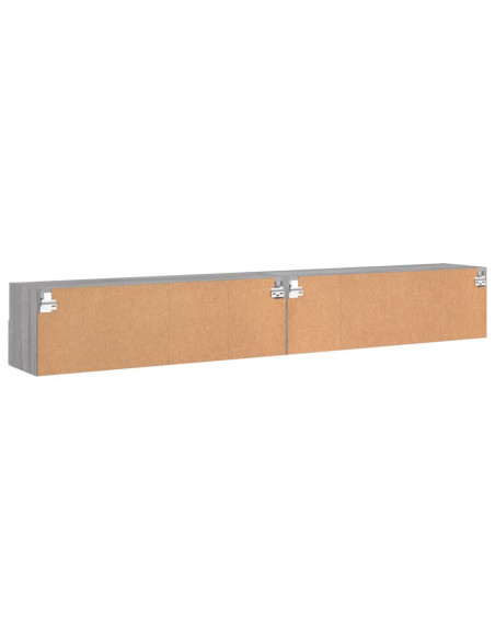 Mobili TV Muro 2pz Grigio Sonoma 100x30x30 cm Legno Multistrato