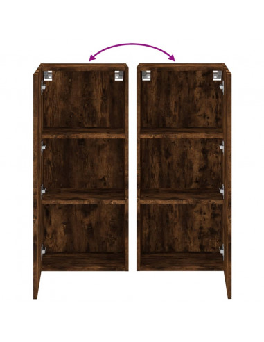 Mobile TV a Parete Rovere Fumo 40,5x30x90 cm Legno Multistrato