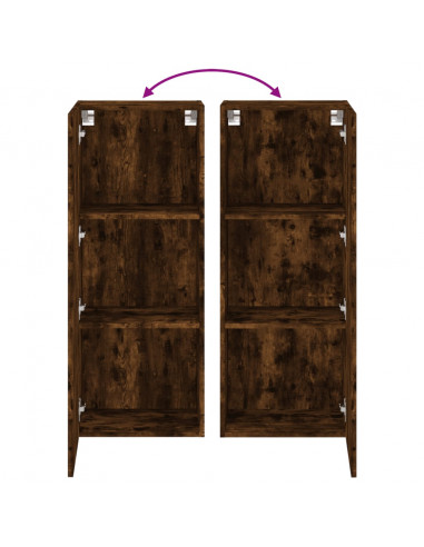 Mobile TV a Parete Rovere Fumo 40,5x30x102 cm Legno Multistrato