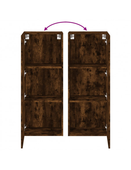 Mobile TV a Parete Rovere Fumo 40,5x30x102 cm Legno Multistrato