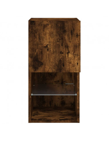 Mobili Porta TV con Luci LED 2 pz Rovere Fumo 30,5x30x60 cm