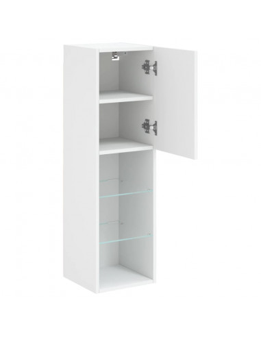 Mobile TV con Luci LED Bianco 30,5x30x102 cm