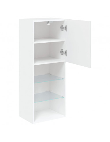 Mobile TV con Luci LED Bianco 40,5x30x102 cm