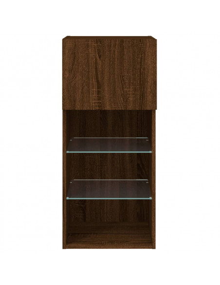 Mobile TV con Luci LED Rovere Marrone 40,5x30x90 cm