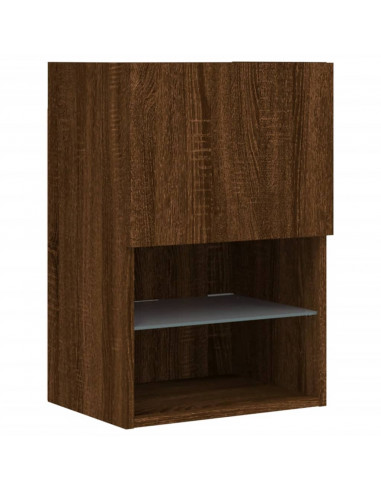 Mobile TV con Luci LED Rovere Marrone 40,5x30x60 cm