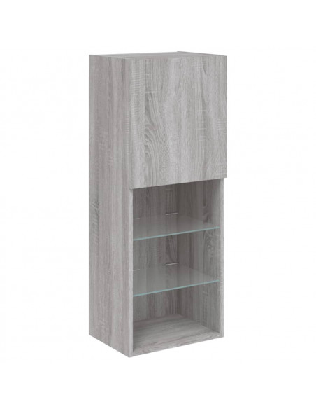 Mobile TV con Luci LED Grigio Sonoma 40,5x30x102 cm