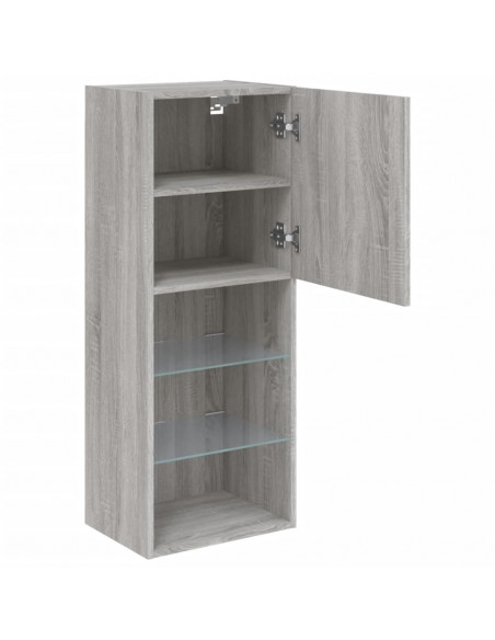 Mobile TV con Luci LED Grigio Sonoma 40,5x30x102 cm