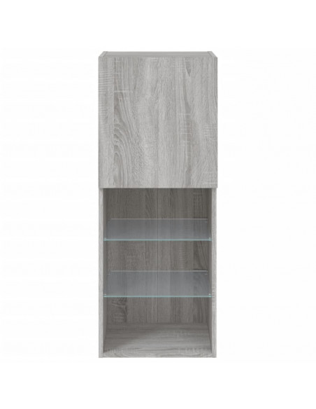 Mobile TV con Luci LED Grigio Sonoma 40,5x30x102 cm