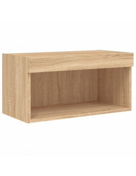 Mobile Porta TV con Luci LED Rovere Sonoma 60x30x30 cm