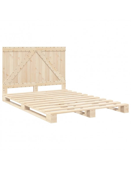 Giroletto con Testiera 160x200 cm in Legno Massello di Pino