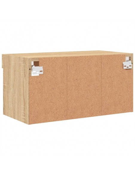 Mobile Porta TV con Luci LED Rovere Sonoma 60x30x30 cm