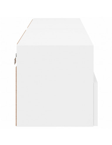 Mobili TV a Parete 2pz Bianchi 60x30x30 cm in Legno Multistrato