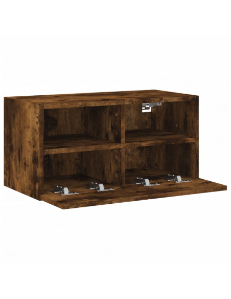Mobile TV a Parete Rovere Fumo 60x30x30 cm in Legno Multistrato