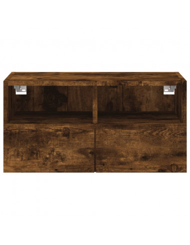 Mobile TV a Parete Rovere Fumo 60x30x30 cm in Legno Multistrato