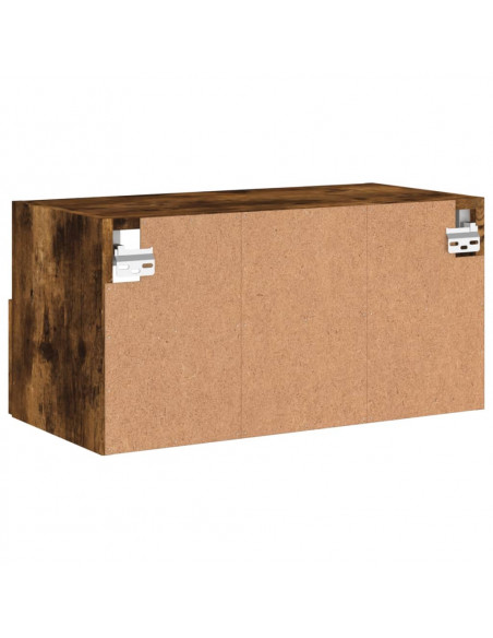 Mobile TV a Parete Rovere Fumo 60x30x30 cm in Legno Multistrato