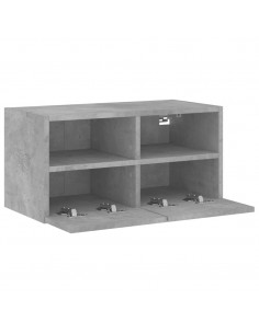 Mobile TV a Parete Grigio Cemento 60x30x30 cm Legno Multistrato 2