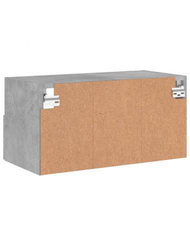 Mobile TV a Parete Grigio Cemento 60x30x30 cm Legno Multistrato