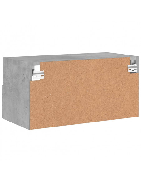Mobile TV a Parete Grigio Cemento 60x30x30 cm Legno Multistrato