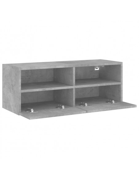 Mobile TV a Parete Grigio Cemento 80x30x30 cm Legno Multistrato