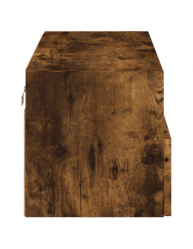 Mobile TV a Parete Rovere Fumo 80x30x30 cm in Legno Multistrato