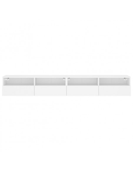 Mobili TV a Parete 2pz Bianchi 100x30x30 cm Legno Multistrato